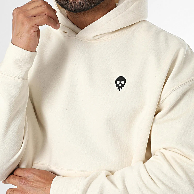 Sweat à capuche blanc avec logo MMA Gang noir