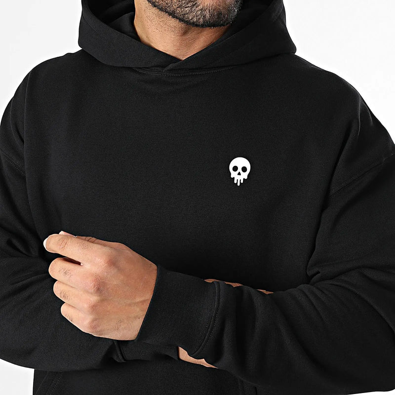 Sweat à capuche noir avec logo MMA Gang blanc